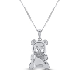 Teddy Bear Jewelry Collection Honoring St. Jude Diamond Necklace 1/20 ct tw Sterling Silver 18&quot;