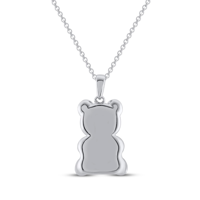 Main Image 3 of Teddy Bear Jewelry Collection Honoring St. Jude Diamond Necklace 1/20 ct tw Sterling Silver 18&quot;