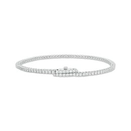 Diamond Tennis Bracelet with Magnetic Clasp 2 ct tw 10K White Gold 7&quot;