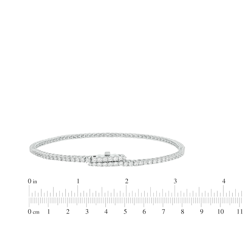 Diamond Tennis Bracelet with Magnetic Clasp 2 ct tw 10K White Gold 7"