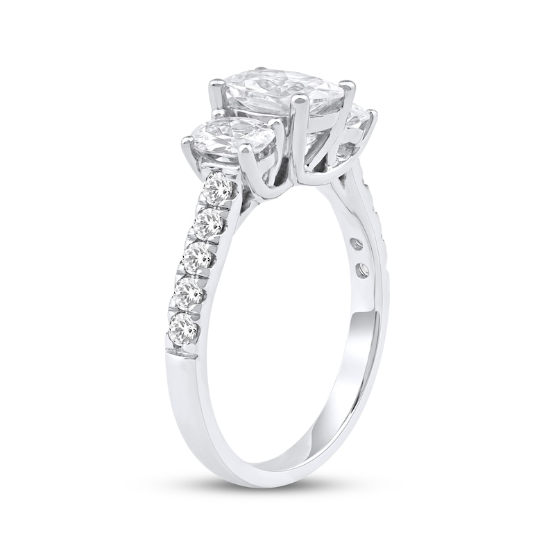 Lab-Created Diamonds by KAY Oval-Cut Three-Stone Engagement Ring 2 ct tw 14K White Gold