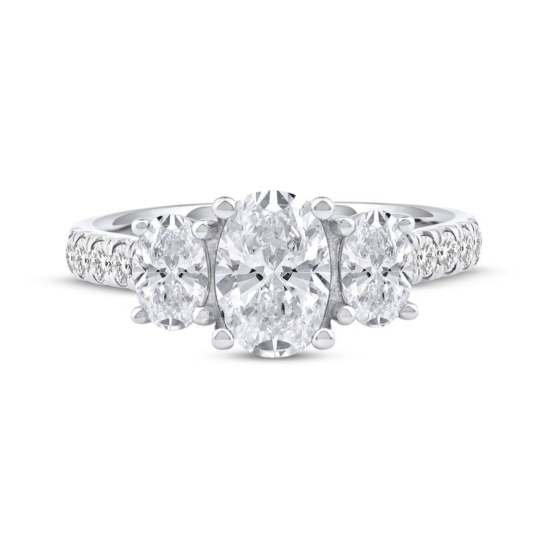 Lab-Created Diamonds by KAY Oval-Cut Three-Stone Engagement Ring 2 ct tw 14K White Gold