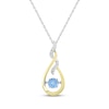 Thumbnail Image 1 of Unstoppable Love Swiss Blue Topaz & Diamond Necklace 1/15 ct tw Sterling Silver & 10K Yellow Gold 18&quot;