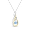 Thumbnail Image 2 of Unstoppable Love Swiss Blue Topaz & Diamond Necklace 1/15 ct tw Sterling Silver & 10K Yellow Gold 18&quot;