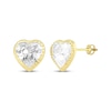 Thumbnail Image 1 of Children's Diamond-Cut Heart-Shaped Cubic Zirconia Stud Earrings 14K Yellow Gold