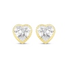 Thumbnail Image 2 of Children's Diamond-Cut Heart-Shaped Cubic Zirconia Stud Earrings 14K Yellow Gold