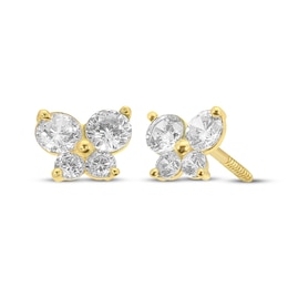 Children's Cubic Zirconia Butterfly Stud Earrings 14K Yellow Gold