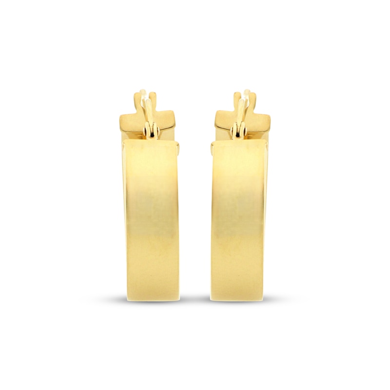 Main Image 2 of Flat Hoop Earrings 10K Yellow Gold 15mm