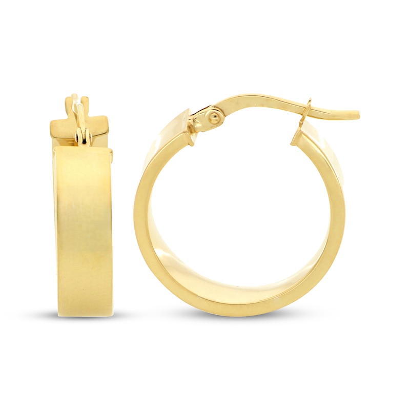 Main Image 3 of Flat Hoop Earrings 10K Yellow Gold 15mm