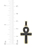 Thumbnail Image 3 of Men's Black Diamond Ankh Cross Charm 1/2 ct tw 10K Yellow Gold