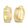 Thumbnail Image 1 of Italian Brilliance Diamond-Cut Hoop Earrings 14K Yellow Gold