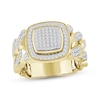 Thumbnail Image 1 of Men's Multi-Diamond Cushion Frame Chain-Ring 3/4 ct tw 10K Yellow Gold