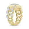 Thumbnail Image 2 of Men's Multi-Diamond Cushion Frame Chain-Ring 3/4 ct tw 10K Yellow Gold