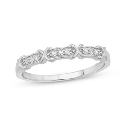 Lab-Grown Diamonds by KAY &quot;X&quot; Anniversary Ring 1/20 ct tw 10K White Gold