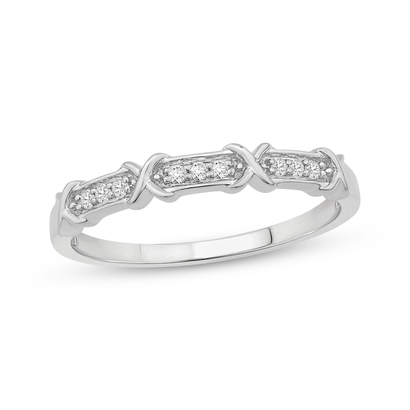 Main Image 1 of Lab-Grown Diamonds by KAY &quot;X&quot; Anniversary Ring 1/20 ct tw 10K White Gold