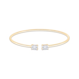 Lab-Grown Diamonds by KAY Emerald-Cut Open Flex Cuff Bracelet 1 ct tw 10K Yellow Gold