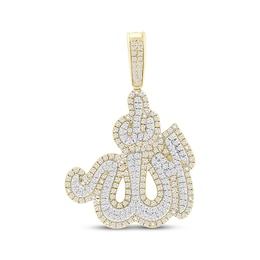 Diamond &quot;Allah&quot; Charm 1/2 ct tw 10K Yellow Gold