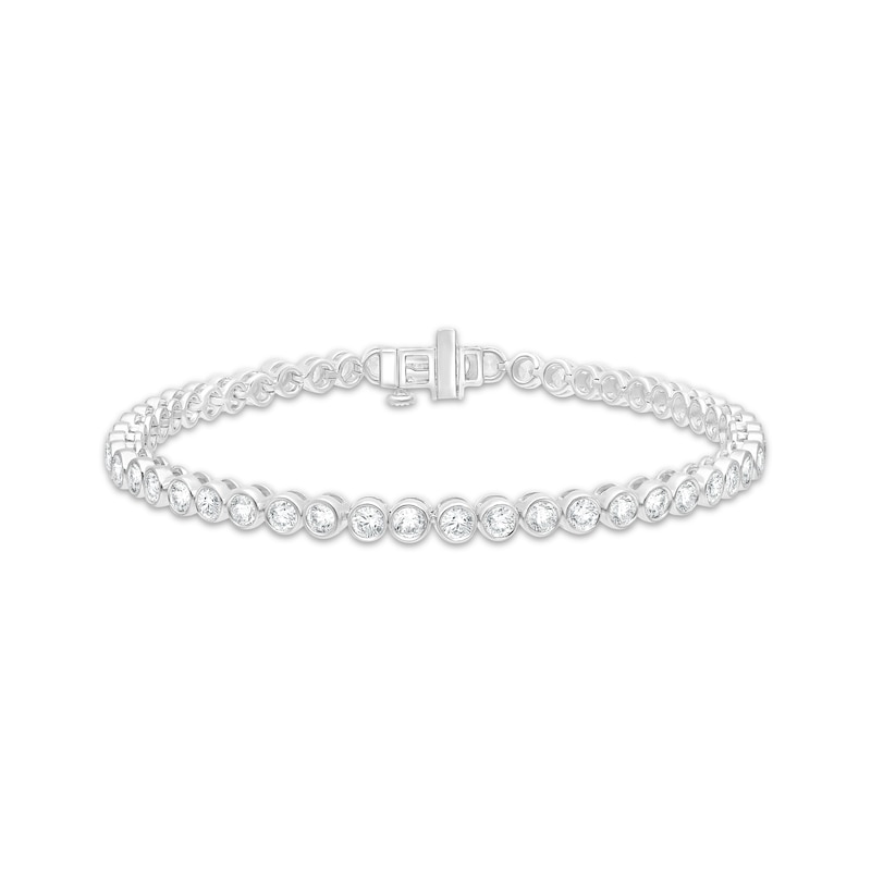 Main Image 1 of Lab-Grown Diamonds by KAY Bezel-Set Diamond Bracelet 4 ct tw 10K White Gold 7&quot;