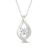 Thumbnail Image 0 of Lab-Grown Diamonds by KAY Round-Cut Solitaire Twist Teardrop Necklace 1/3 ct tw Sterling Silver 18" (I/SI2)