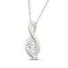 Thumbnail Image 1 of Lab-Grown Diamonds by KAY Round-Cut Solitaire Twist Teardrop Necklace 1/3 ct tw Sterling Silver 18" (I/SI2)