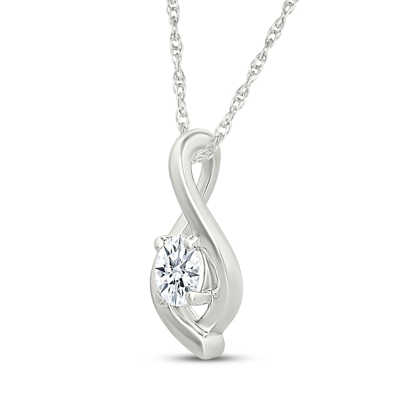 Lab-Grown Diamonds by KAY Round-Cut Solitaire Twist Teardrop Necklace 1/3 ct tw Sterling Silver 18" (I/SI2)