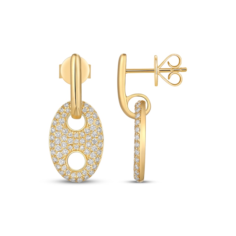 Main Image 1 of STUDIO BY KAY Diamond Mariner Link Drop Earrings 3/4 ct tw 10K Yellow Gold