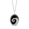 Thumbnail Image 1 of Disney Treasures The Nightmare Before Christmas Black Onyx & Diamond Spiral Necklace 1/8 ct tw Sterling Silver 18&quot;