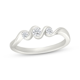 KAY Lab-Grown Diamonds Round-Cut Three-Stone Bypass Promise Ring 1/5 ct tw Sterling Silver