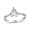 Thumbnail Image 1 of Multi-Diamond Pear-Shaped Promise Ring 1/6 ct tw Sterling Silver