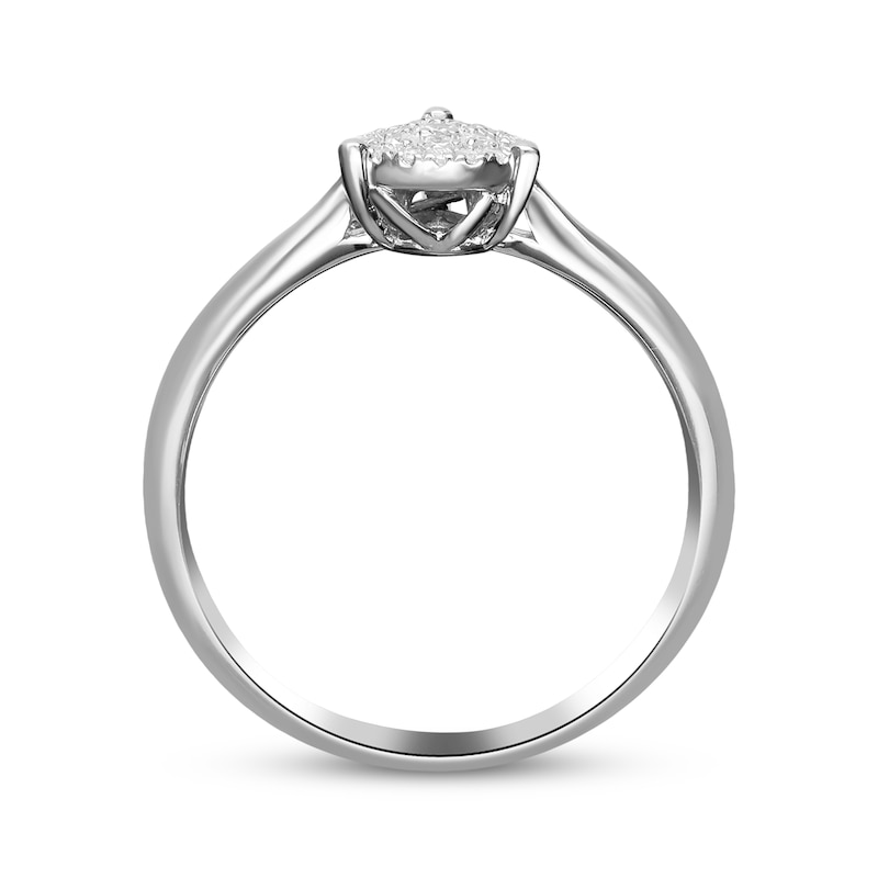 Main Image 2 of Multi-Diamond Pear-Shaped Promise Ring 1/6 ct tw Sterling Silver