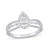 Thumbnail Image 1 of Multi-Diamond Pear-Shaped Halo Promise Ring 1/5 ct tw Sterling Silver