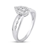 Thumbnail Image 2 of Multi-Diamond Pear-Shaped Halo Promise Ring 1/5 ct tw Sterling Silver