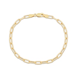 Charmed Memories Paperclip Chain Bracelet 3.5mm Hollow 10K Yellow Gold 7.5&quot;