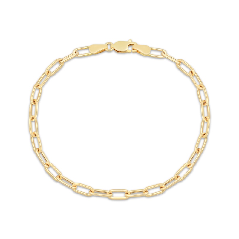 Main Image 1 of Charmed Memories Paperclip Chain Bracelet 3.5mm Hollow 10K Yellow Gold 7.5&quot;