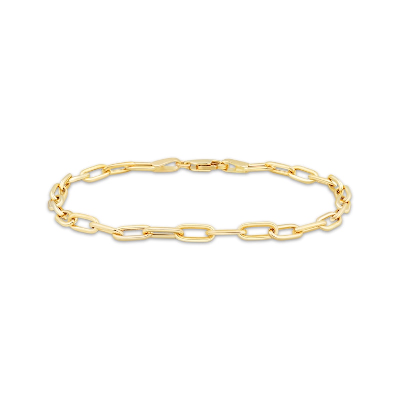 Main Image 2 of Charmed Memories Paperclip Chain Bracelet 3.5mm Hollow 10K Yellow Gold 7.5&quot;