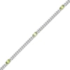 Thumbnail Image 2 of Oval-Cut Peridot Station Curb Chain Bracelet Sterling Silver 6.75&quot;