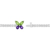 Thumbnail Image 2 of Marquise-Cut Peridot, Pear-Shaped Amethyst & White Lab-Created Sapphire Butterfly Bracelet Sterling Silver 7.25&quot;