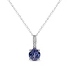 Thumbnail Image 1 of Tanzanite & Diamond Round-Cut Necklace 1/20 ct tw Sterling Silver 18&quot;