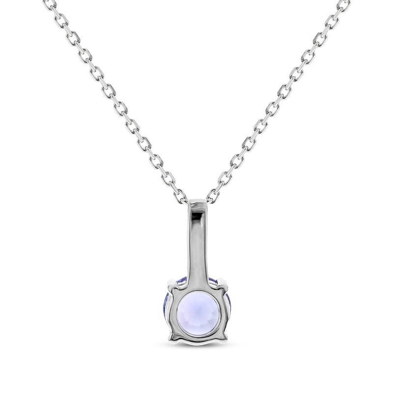 Main Image 2 of Tanzanite & Diamond Round-Cut Necklace 1/20 ct tw Sterling Silver 18&quot;