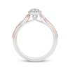 Thumbnail Image 2 of Hallmark Diamonds Multi-Diamond Center Pear Frame Promise Ring 1/3 ct tw Sterling Silver & 10K Rose Gold