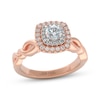 Thumbnail Image 1 of THE LEO First Light Diamond Round-Cut Double Halo Engagement Ring 1/2 ct tw 14K Two-Tone Gold