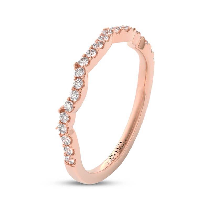 Main Image 2 of THE LEO First Light Diamond Scalloped Wedding Band 1/5 ct tw 14K Rose Gold