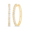 Thumbnail Image 1 of Diamond Oval-Shaped Bar Hoops 1 ct tw 10K Yellow Gold