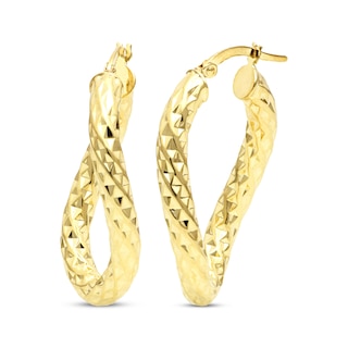 Woven Heart Hoop Earrings 14K Yellow Gold