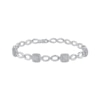 Thumbnail Image 1 of Diamond Cushion-Shaped Link Station Bracelet 1/2 ct tw Sterling Silver 7.25&quot;