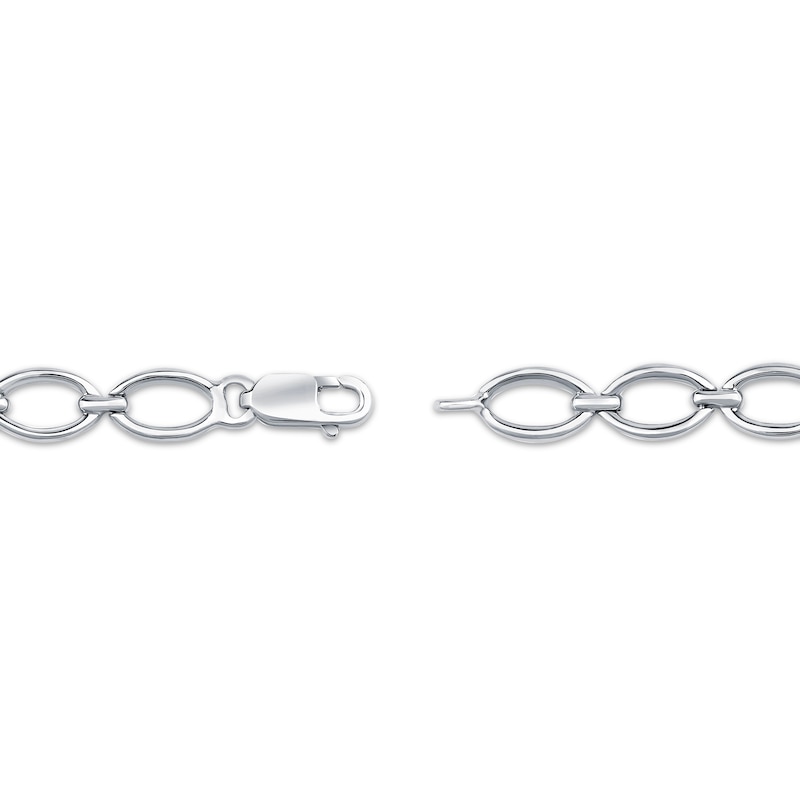 Main Image 3 of Diamond Cushion-Shaped Link Station Bracelet 1/2 ct tw Sterling Silver 7.25&quot;