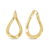 Thumbnail Image 1 of Twist Teardrop Hollow Hoop Earrings 10K Yellow Gold