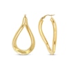 Thumbnail Image 3 of Twist Teardrop Hollow Hoop Earrings 10K Yellow Gold