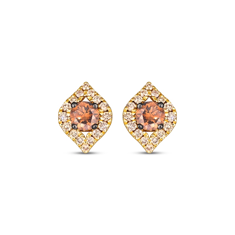 Main Image 2 of Le Vian Diamond Marquise Frame Earrings 1/2 ct tw 14K Honey Gold