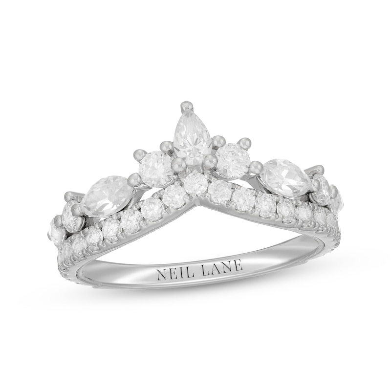 Main Image 1 of Neil Lane Pear, Round & Marquise-Cut Diamond Chevron Anniversary Ring 1-1/2 ct tw 14K White Gold